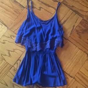 Royal Blue Romper with key hole back